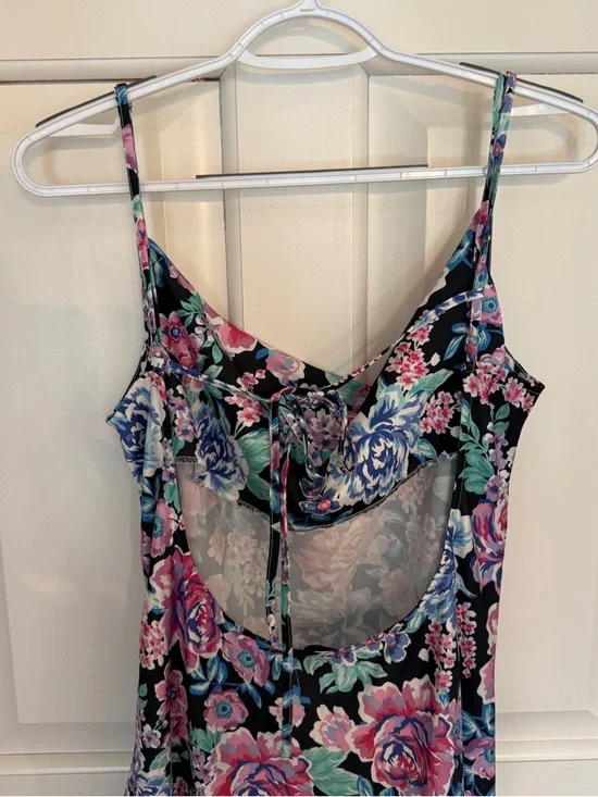 For Love & Lemons Morgan Floral Slip Dress M Cowl Neck Satin Midi 25259 - Picture 7 of 12